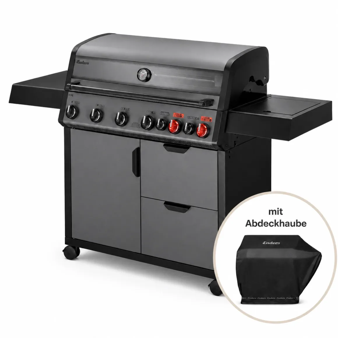 Enders Hyde 6 SIKR Turbo II Gasgrill mit Abdeckhaube
