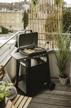 Enders Urban II Pro + Trolley Mobiler Gasgrill  mit 2 Edelstahlbrennern, Deckelthermometer