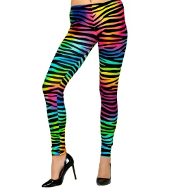 80er Jahre Leggins neon bunt Tigerprint