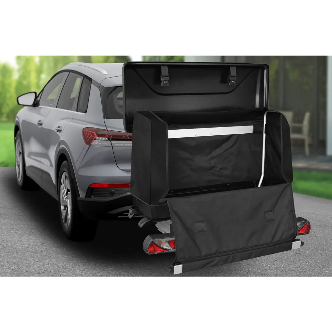 Eufab Transportbox 350 L für Fahrradträger - zusammenklappbar & abschließbar