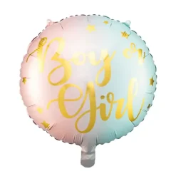 Folienballon Boy or Girl Rosa/Blau – 43 cm Gender Reveal Party