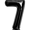 Folienballon: Riesenzahl 7, schwarz - 86cm