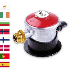 Gasflaschen-Adapter zum Anschluss von deutschen Druckreglern an europäischen Gasflaschen mit Clip-On-Anschluss