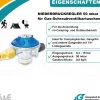 Gaskartuschen Druckminderer 50 mbar  mit Schraubventil