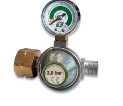 Gasregler mit Manometer 2,5 bar für Abflammgeräte Dachbrenner Propangas