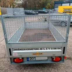 Gebrauchter Humbaur PKW Anhänger 1300 kg mit 60 cm Gitteraufsatz, 100 km/h