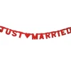 Girlande: Just Married, Rot  150 cm
