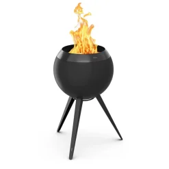 Höfats Moon 45 All Black Feuerschale mit hohem Fuß