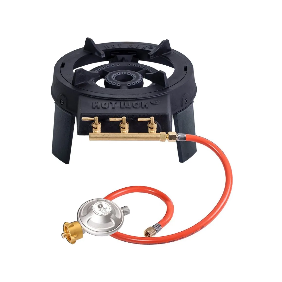 Hot Wok 12 kW Profi-Gasbrenner mit Wok, Schlauch und Regler