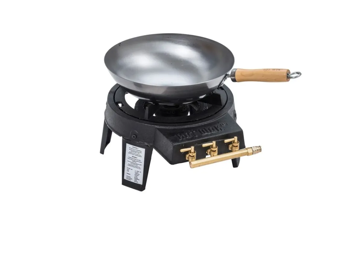 Hot Wok 12 kW Profi-Gasbrenner mit Wok, Schlauch und Regler