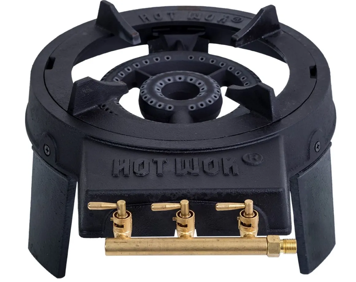 Hot Wok 12 kW Profi-Gasbrenner mit Wok, Schlauch und Regler
