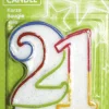 Kerze: Zahl 21  Glitzer