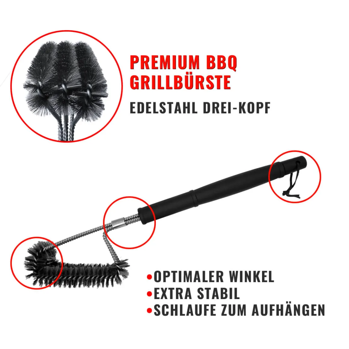 8 kg Premium BBQ Gas-Flasche mit Grillbürste aus Edelstahl
