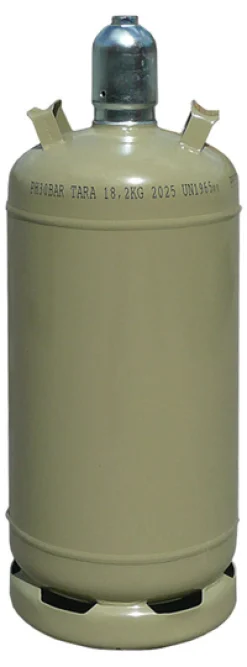 19 kg Propan Gasflasche gefüllt, grau