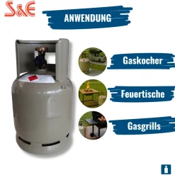 2,5kg Propangas-Flasche mit Kragen, ungefüllt,  kompakt und leicht