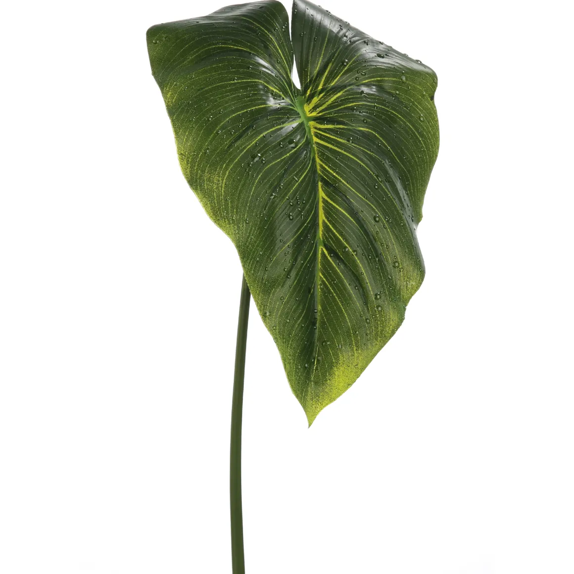 Kunstpflanze Dekostecker Blatt mit Tropfen grün 61 cm