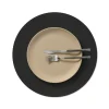 LIND DNA Tischset circle L Nupo Black ink  Ø 38 cm recyceltes Leder