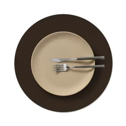 LIND DNA Tischset circle L Nupo Hazel Ø 38 cm recyceltes Leder