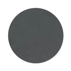 LIND DNA Tischset circle L Nupo Anthracite  Ø 38 cm recyceltes Leder