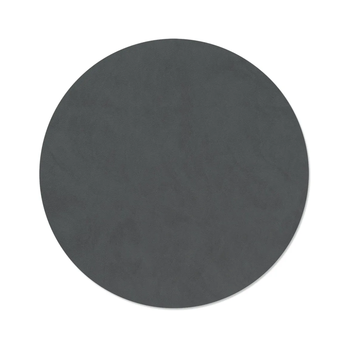 LIND DNA Tischset circle L Nupo Anthracite Ø 38 cm recyceltes Leder
