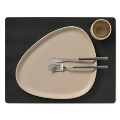 LIND DNA Tischset Square L Corduroy Black Ink  35x45 cm recyceltes Leder