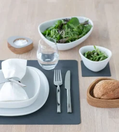 LIND DNA Tischset Square L Nupo Anthracite 35x45 cm recyceltes Leder