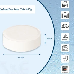Luftentfeuchter Nachfüllpackung 3x 450g Granulat im Vliesbeutel + 1 Tab ohne Vlies