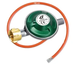 30 mbar Camping Gasregler Druckminderer  mit 150 cm Gasschlauch