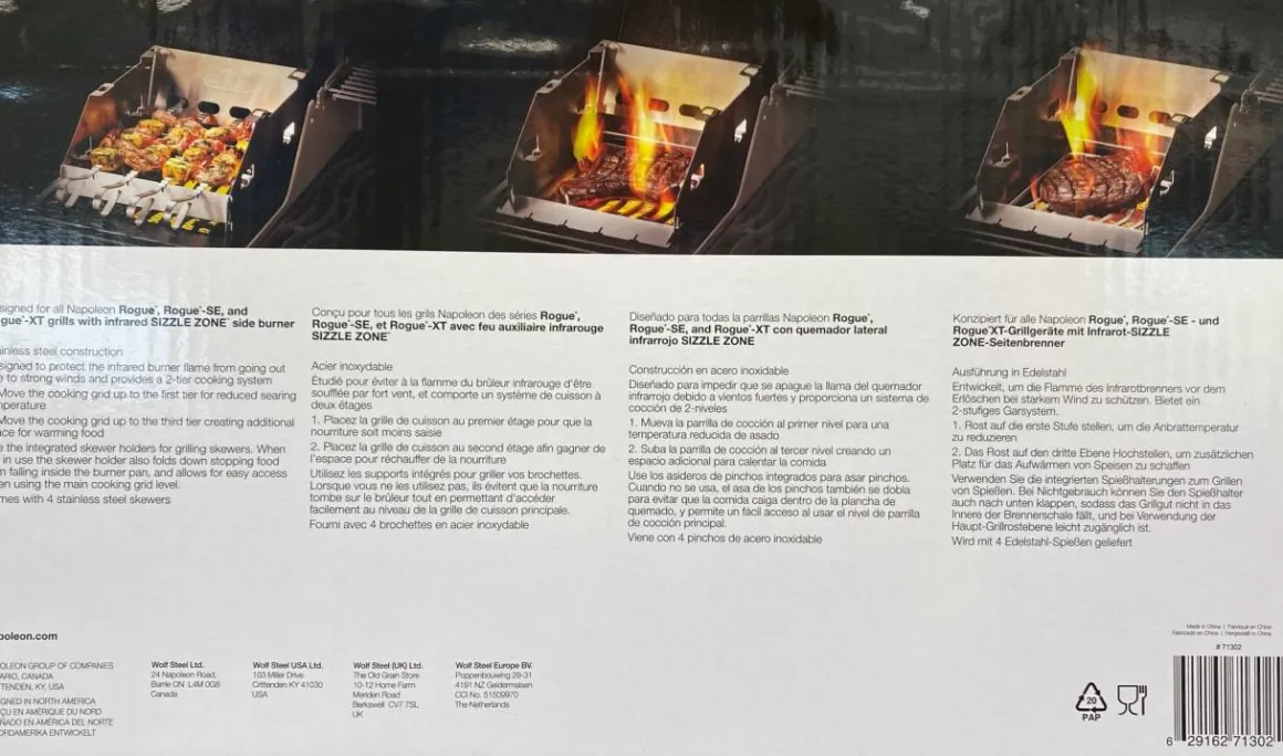 Napoleon Seitenbrenner-Windschutz klein mit Grillspieß-Einsatz