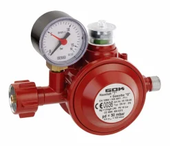 Niederdruckregler 50 mbar Gas-Haushaltsregler mit Überdrucksicherung für Haushaltsinnenanlagen, Mobilheime und Gewerbe