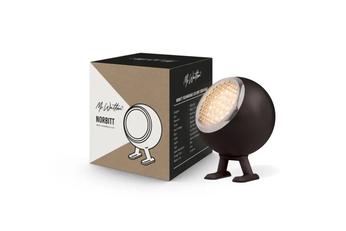 Norbitt Mr. Wattson wiederaufladbare LED Lampe - Tiefschwarz