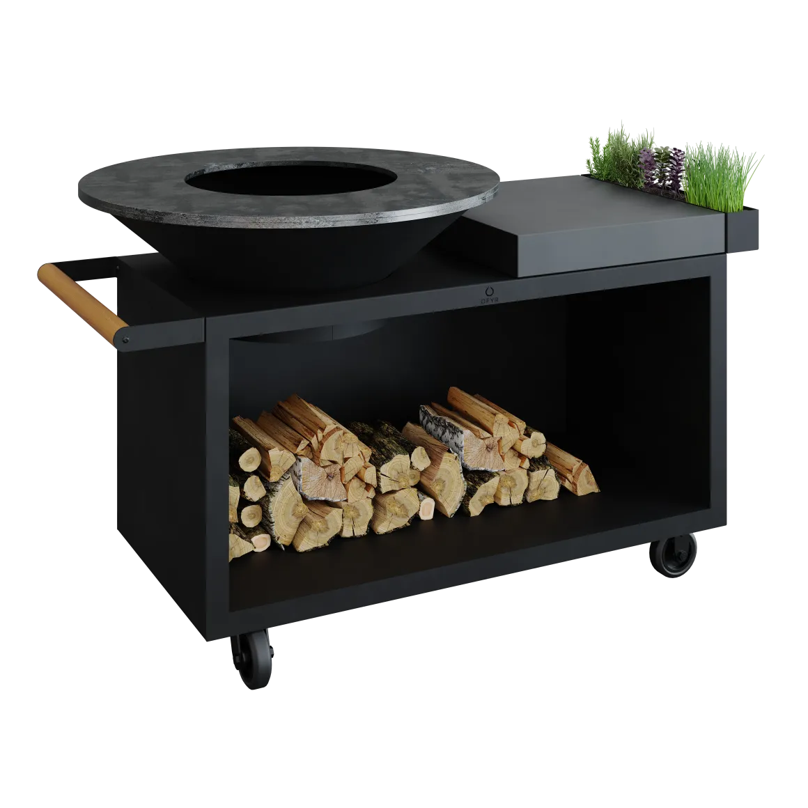 Ofyr Island Black 100 Pro Feuerstelle Keramik Dunkelgrau