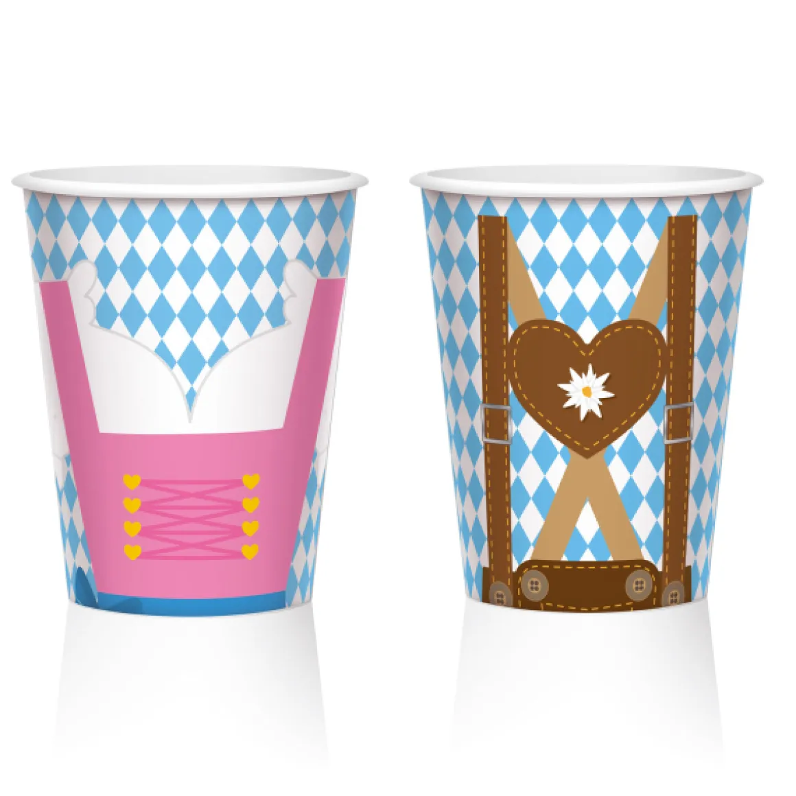 Oktoberfest Becher Dirndl/Lederhose , 8 Stk.., 250 ml