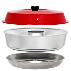 Omnia Campingbackofen Kit 1 Komplett-Set mit Form, Aufbackgitter & Silikonform