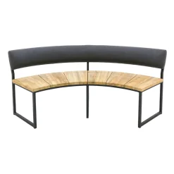 Onyx Bank Viertelkreis Alu-Teak 171x70x75,5 cm