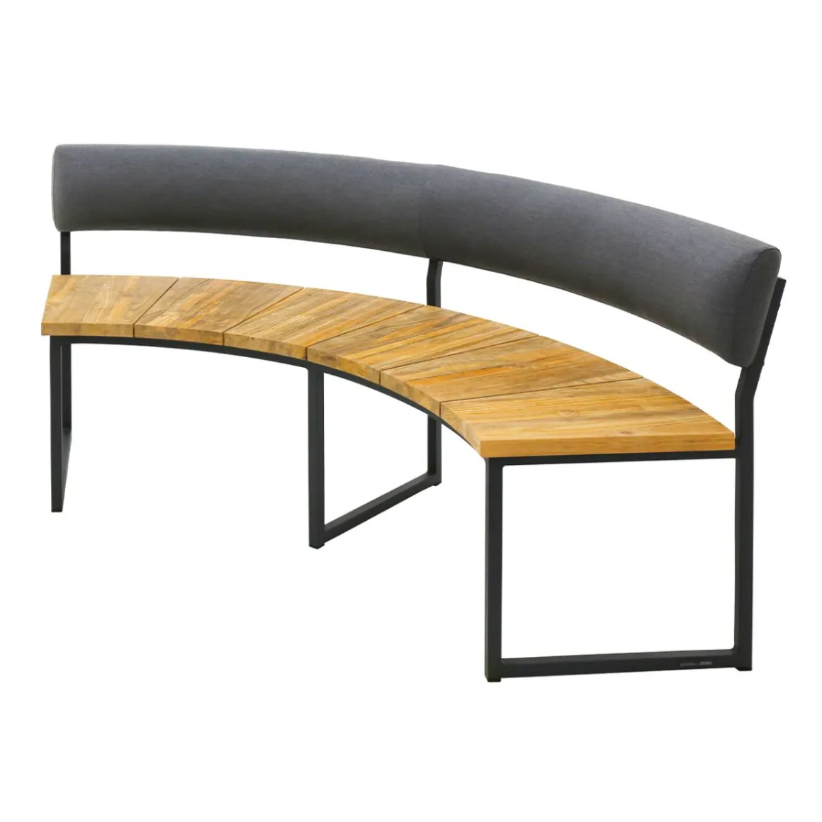 Onyx Bank Viertelkreis Alu-Teak 171x70x75,5 cm