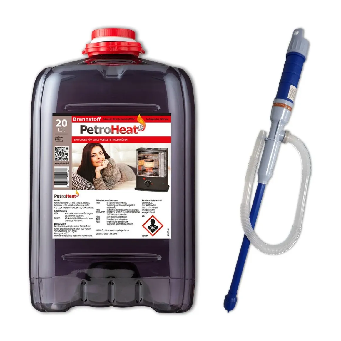 Petroleum geruchsarm 20 Liter Kanister mit elektrischer Pumpe für Petroleumofen Heizofen
