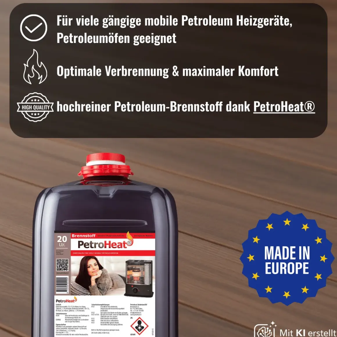 Petroleum geruchsarm 20 Liter Kanister für Heizofen Petroleumofen