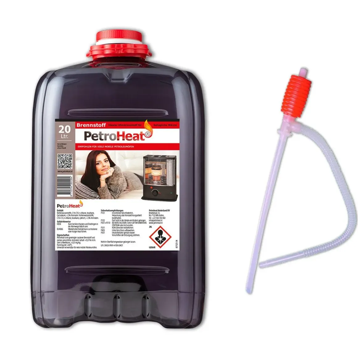 Petroleum geruchsarm 20 Liter Kanister mit Handpumpe für Heizofen Petroleumofen