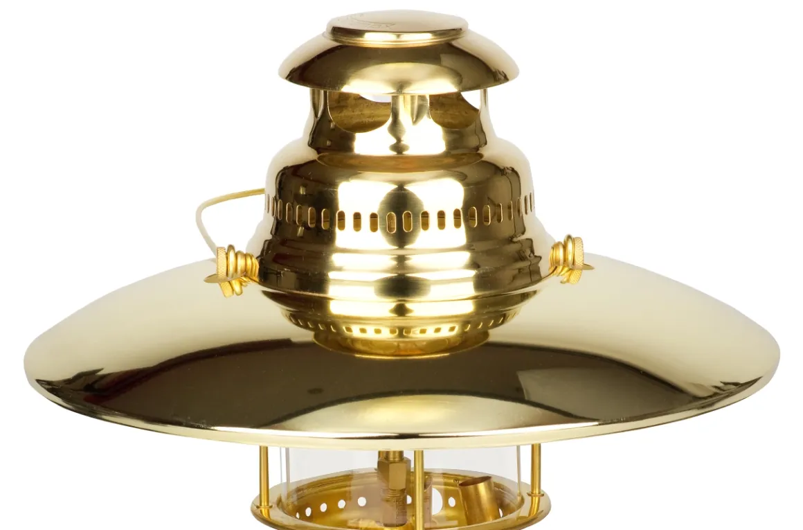 Petromax Starklichtlampe | Petroleumlampe Messing | Gold mit Reflektorschirm