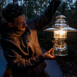 Petromax Starklichtlampe | Petroleumlampe Chrom mit Reflektorschirm