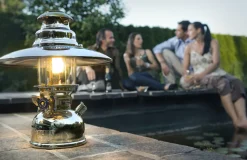 Petromax Starklichtlampe | Petroleumlampe Chrom mit Reflektorschirm