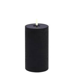 Piffany Uyuni LED Pillar Stumpenkerzen Ø 7,8 cm -  Forest black H 15 cm