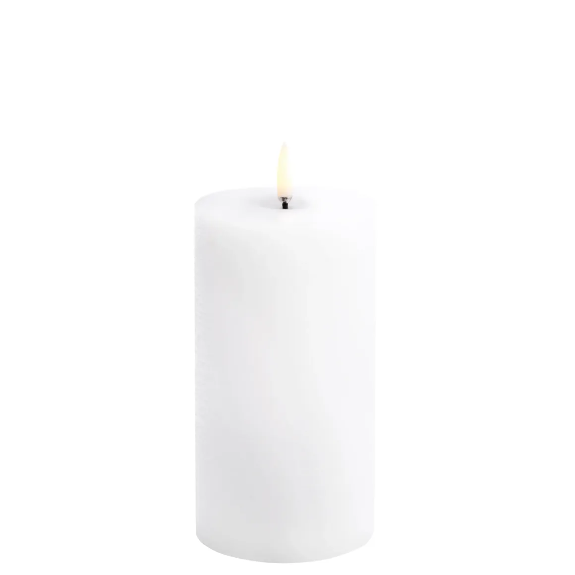 Piffany Uyuni LED Pillar Stumpenkerzen Smooth - Nordic White H 15 cm