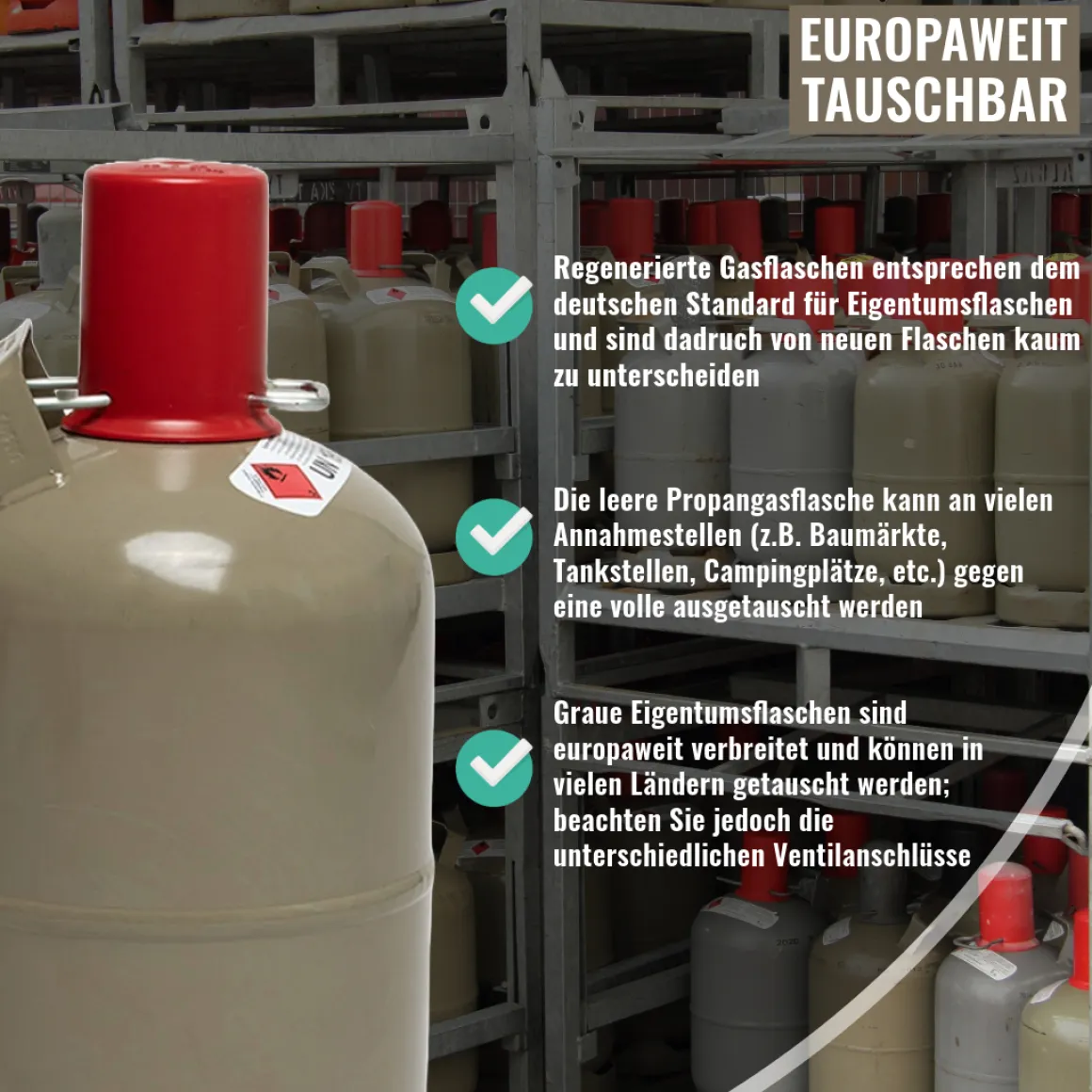 Propangasflasche 5 kg Leer Regeneriert Propan Gasflasche