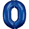 Riesenzahl 0, Dunkelblau Folienballon  Größe: 88 cm