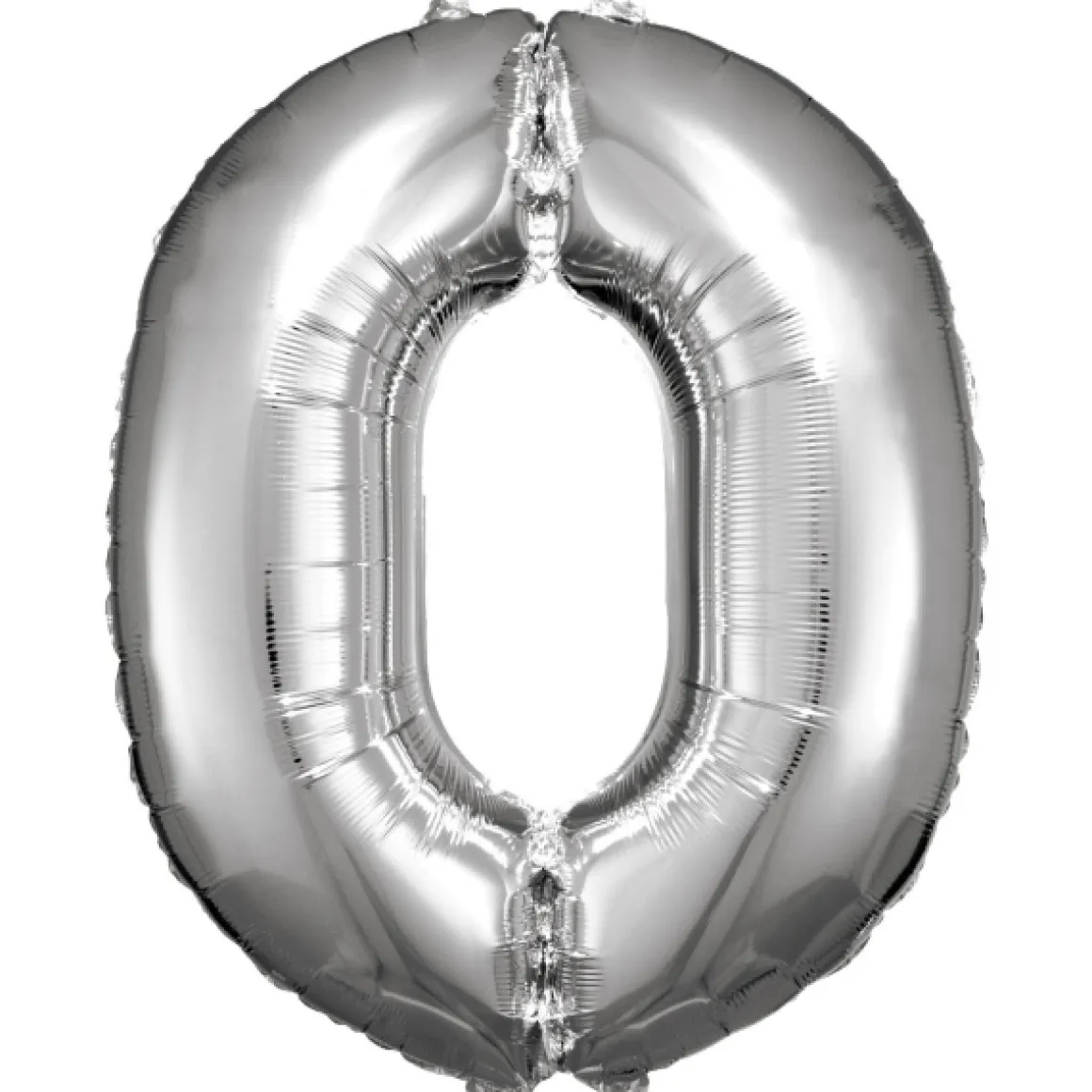 Riesenzahl 0, Silber Folienballon