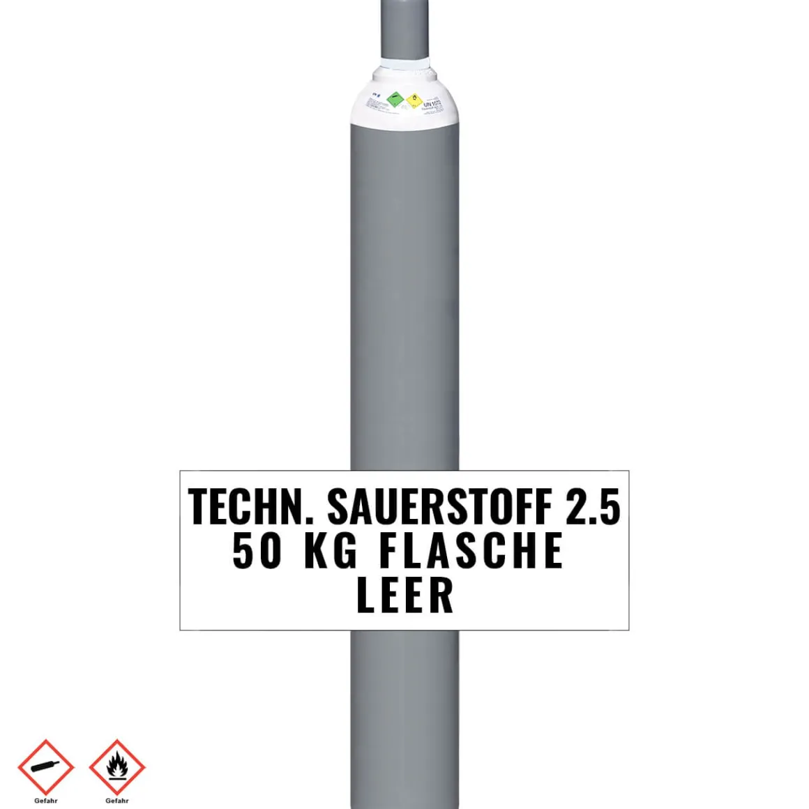 Sauerstoff-Flasche 50 Liter leer Umlaufflasche geprüft, technisch 2.5