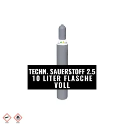 Sauerstoff 10 Liter gefüllt  technisch 2.5