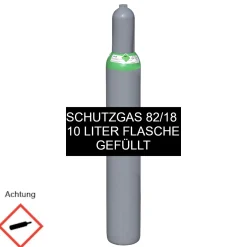 Schutzgas 82/18 Flasche 10 Liter gefüllt